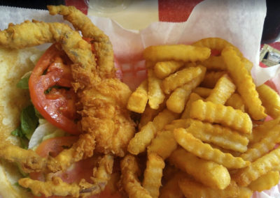 The Ole Spider Burger Soft-shell Crab Sandwich